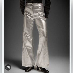 Stylish Silver Flare Pants